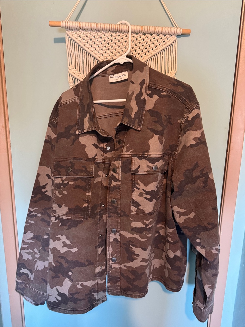 No Boundaries Brown & Tan Camo Shirt Jacket